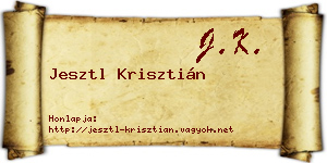 Jesztl Krisztián névjegykártya